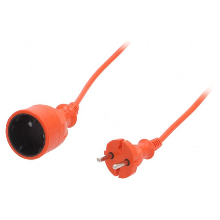 Prelungitor Alimentare 10m Portocaliu 10A 1 Priză PVC | Electronic-mag.ro | Componente Electronice