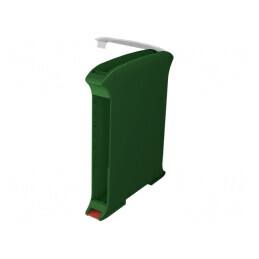 Carcasă pentru şină DIN verde 101mm x 17,5mm x 119,5mm | Electronic-mag.ro | Componente Electronice