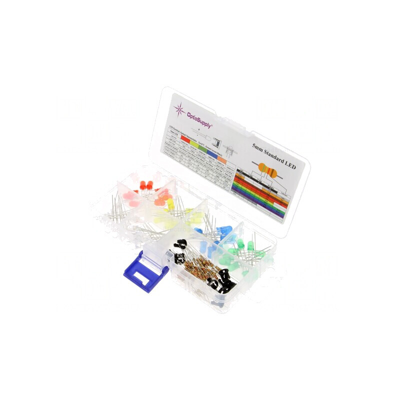 Set LED THT 5mm 130buc 1.8-3.4V Plastic | Electronic-mag.ro | Componente Electronice Set LED THT 5mm 130buc 1.8-3.4V Plastic | Electronic-mag.ro | Componente Electronice