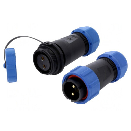 Conector Circular Tată-Mamă 2 PIN 3A IP67 500V Pe Cablu | Electronic-mag.ro | Componente Electronice