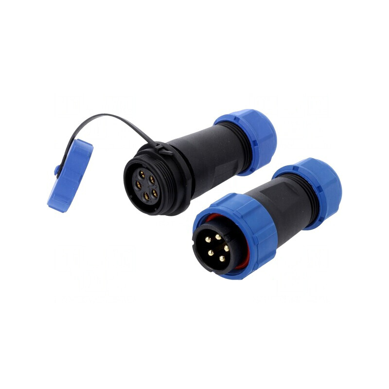 Conector circular tată-mamă 5 PIN IP67 500V 3A pe cablu | Electronic-mag.ro | Componente Electronice