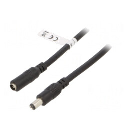 Cablu Prelungitor DC 5,5/2,1 Negru 10m | Electronic-mag.ro | Componente Electronice