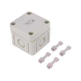 Carcasă universală 65x65x57mm cu aruncări metrice | Electronic-mag.ro | Componente Electronice