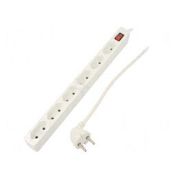 Prelungitor 6 prize 250V alb | Electronic-mag.ro | Componente Electronice