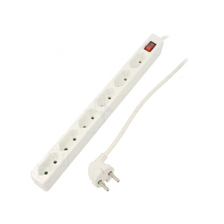 Prelungitor 6 prize 250V alb | Electronic-mag.ro | Componente Electronice