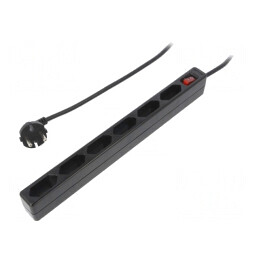 Prelungitor 6 Prize 250VAC 15A Negru | Electronic-mag.ro | Componente Electronice