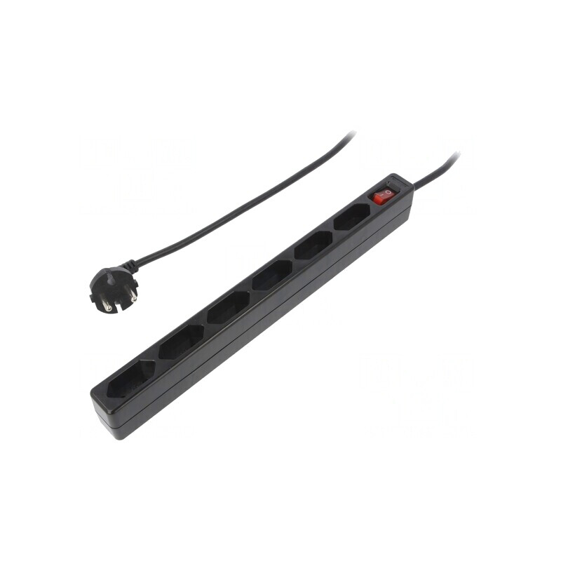 Prelungitor 6 Prize 250VAC 15A Negru | Electronic-mag.ro | Componente Electronice