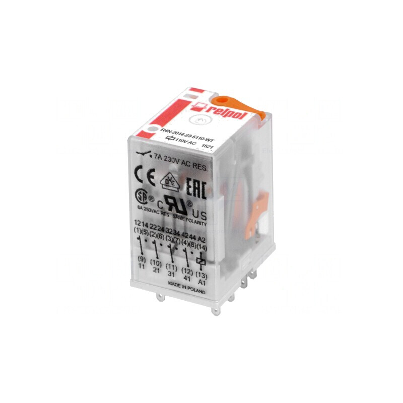 Releu Electromagnetic 4PDT 110VAC 6A | Electronic-mag.ro | Componente Electronice