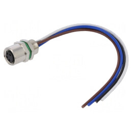 Conector M8 Mamă 4 PIN Drept pentru Panou 3A | Electronic-mag.ro | Componente Electronice