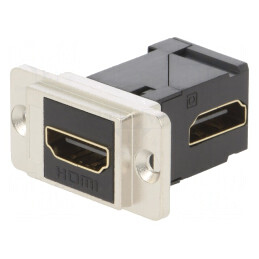 Adaptor; HDMI soclu,din ambele părţi; DUALSLIM; aurit; 29mm