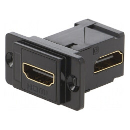 Adaptor; HDMI soclu,din ambele părţi; DUALSLIM; aurit; 29mm