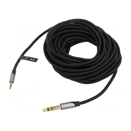 Cablu Audio Jack 3.5mm la 6.3mm 10m Negru BAUHL | Electronic-mag.ro | Componente Electronice