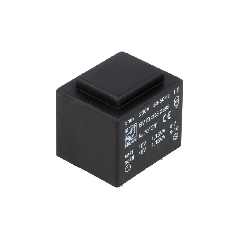 Transformator încapsulat 2,3VA 230V 18V PCB | Electronic-mag.ro | Componente Electronice