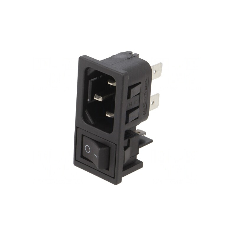 Conector Alimentare AC IEC 60320 10A 250V Soclu Tată | Electronic-mag.ro | Componente Electronice