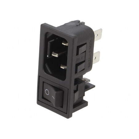 Conector Alimentare AC IEC 60320 10A 250V Soclu Tată | Electronic-mag.ro | Componente Electronice