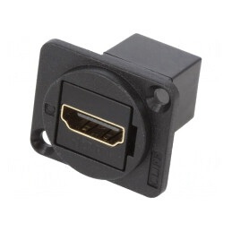 Adaptor; HDMI soclu,din ambele părţi; FT; aurit; 19x24mm