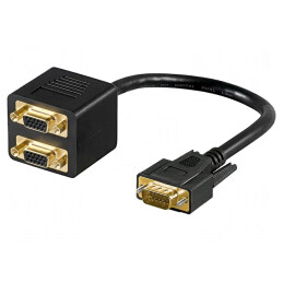 Cablu Video D-Sub 15 Pin HD 0.1m Negru | Electronic-mag.ro | Componente Electronice