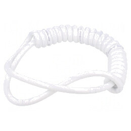 Cablu spiralat alb 0,2m 2x1,5mm2 PUR neecranat | Electronic-mag.ro | Componente Electronice
