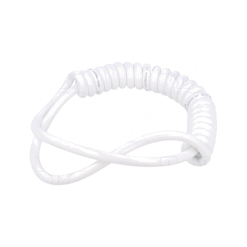 Cablu spiralat alb 0,2m 2x1,5mm2 PUR neecranat | Electronic-mag.ro | Componente Electronice