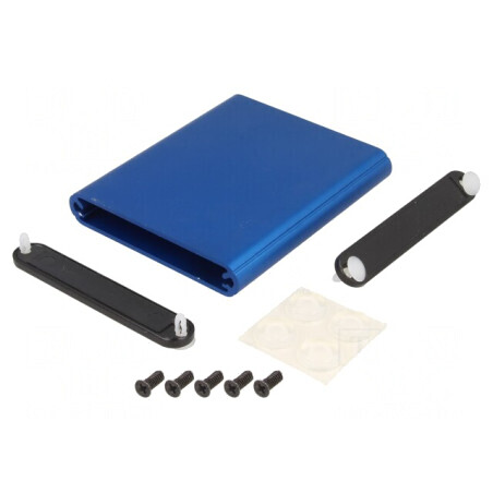 Carcasă aluminiu albastru 70x80x12mm | Electronic-mag.ro | Componente Electronice