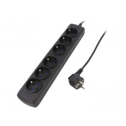 Prelungitor 6 Prize Negru 250V 10A | Electronic-mag.ro | Componente Electronice