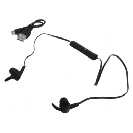 Căști wireless cu microfon negre 10m 32Ω | Electronic-mag.ro | Componente Electronice