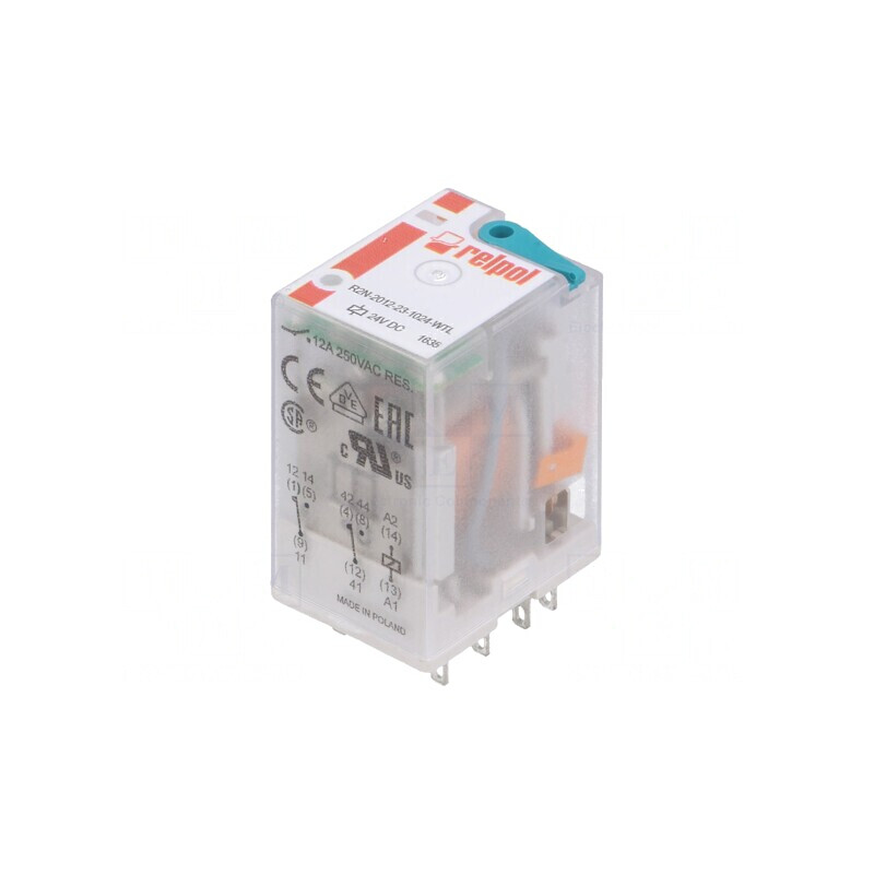 Releu Electromagnetic DPDT 24VDC 24A | Electronic-mag.ro | Componente Electronice