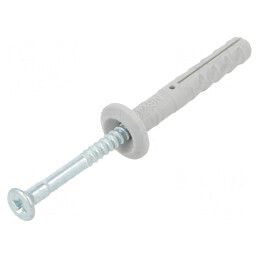 Plastic Anchor with Flange and Screw 6x40 Zinc-Plated Steel