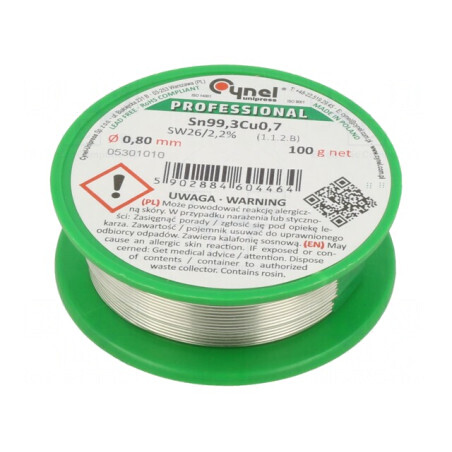 Sârmă de Lipit Fără Plumb 0,8mm 100g | Electronic-mag.ro | Componente Electronice