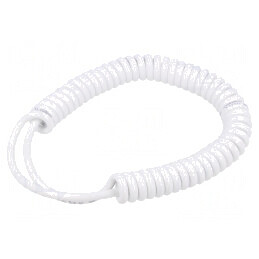 Cablu spiralat 5x0,22mm2 neecranat alb 0,3-1,2m