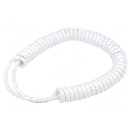 Cablu spiralat 5x0,22mm2 neecranat alb 0,3-1,2m | Electronic-mag.ro | Componente Electronice