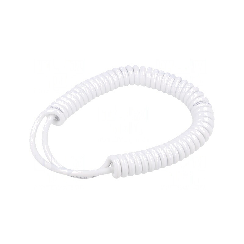 Cablu spiralat 5x0,22mm2 neecranat alb 0,3-1,2m | Electronic-mag.ro | Componente Electronice