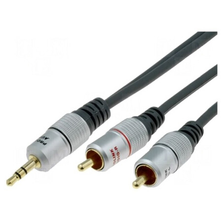 Cablu Audio Jack 3,5mm la RCA 3m Negru | Electronic-mag.ro | Componente Electronice
