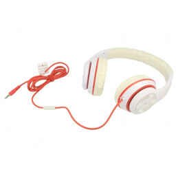 Căști Over-Ear cu Microfon Alb-Roșu Jack 3,5mm 1,8m | Electronic-mag.ro | Componente Electronice