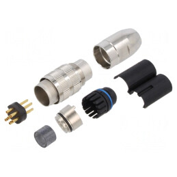 Conector M16 Mufă Tată 6 PIN 5A 250V Drept Pe Cablu | Electronic-mag.ro | Componente Electronice
