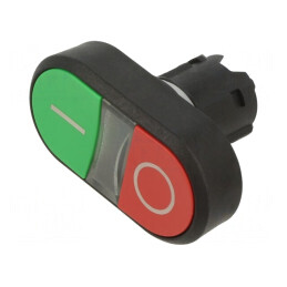 Comutator Dublu 22mm Verde-Roșu Rotund Plat | Electronic-mag.ro | Componente Electronice