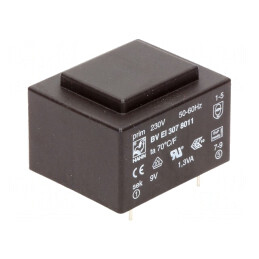 Transformator încapsulat 1,3VA 230V 9V 144mA PCB | Electronic-mag.ro | Componente Electronice