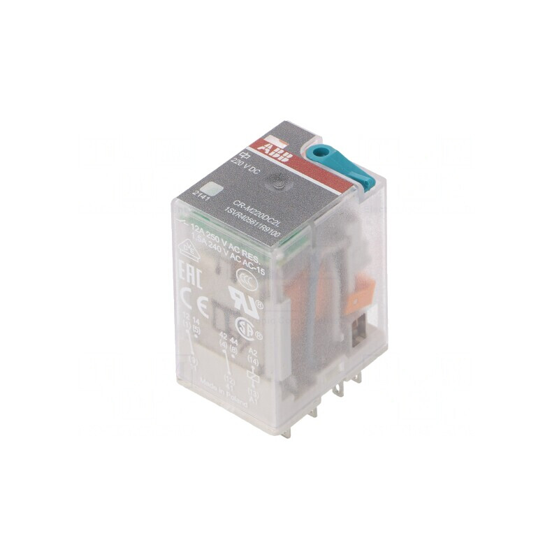 Releu Electromagnetic DPDT 220VDC 12A | Electronic-mag.ro | Componente Electronice