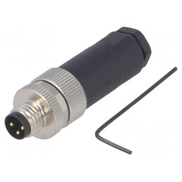 Conector M8 3-Pin Drept IP67 | Electronic-mag.ro | Componente Electronice