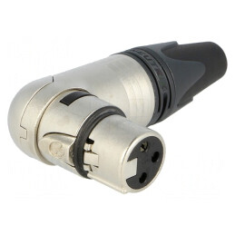 Mufă XLR Mamă 3 PIN 90° pe Cablu Lipire | Electronic-mag.ro | Componente Electronice