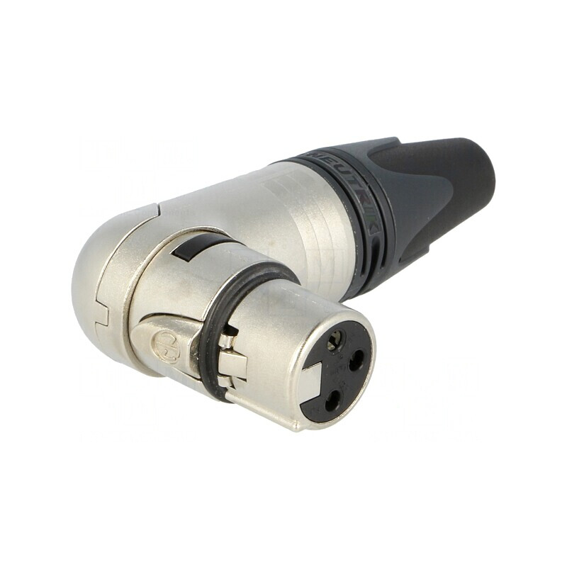 Mufă XLR Mamă 3 PIN 90° pe Cablu Lipire | Electronic-mag.ro | Componente Electronice