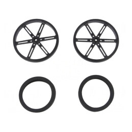 Ax neagră cu împingere și înșurubare 90mm 2buc. | Electronic-mag.ro | Componente Electronice
