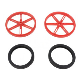 Ax; roşie; Ax: moletat; cu împingere,înşurubare; Ø: 90mm; W: 10mm