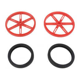 Ax roșie moletat cu împingere și înșurubare 90mm x 10mm | Electronic-mag.ro | Componente Electronice