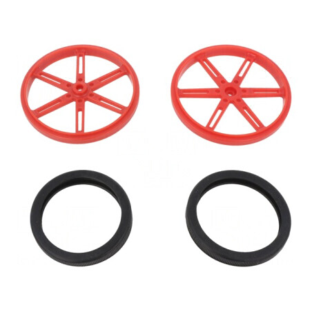 Ax roșie moletat cu împingere și înșurubare 90mm x 10mm | Electronic-mag.ro | Componente Electronice