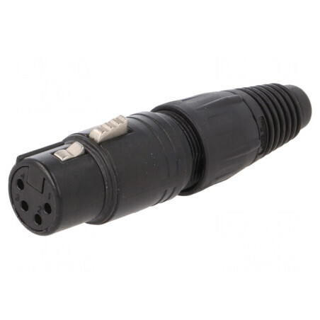 Mufă XLR Mamă 4 Pin Drept pe Cablu 3,5-8mm | Electronic-mag.ro | Componente Electronice