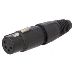 Mufă XLR Mamă 4 Pin Drept pe Cablu 3,5-8mm | Electronic-mag.ro | Componente Electronice
