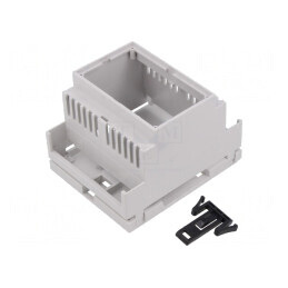 Carcasă pentru șină DIN gri deschis 90x71x58mm | Electronic-mag.ro | Componente Electronice