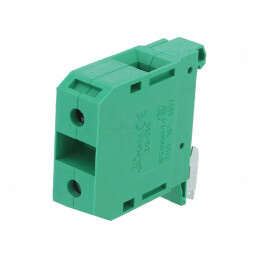 Conector Verde pentru Șine 4-35mm², 1 Pistă, 2 Borne