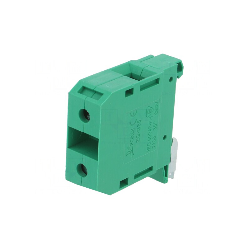 Conector Verde pentru Șine 4-35mm², 1 Pistă, 2 Borne | Electronic-mag.ro | Componente Electronice Conector Verde pentru Șine 4-35mm², 1 Pistă, 2 Borne | Electronic-mag.ro | Componente Electronice